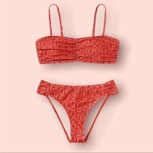 Cinched Ditsy Floral Bikini Set